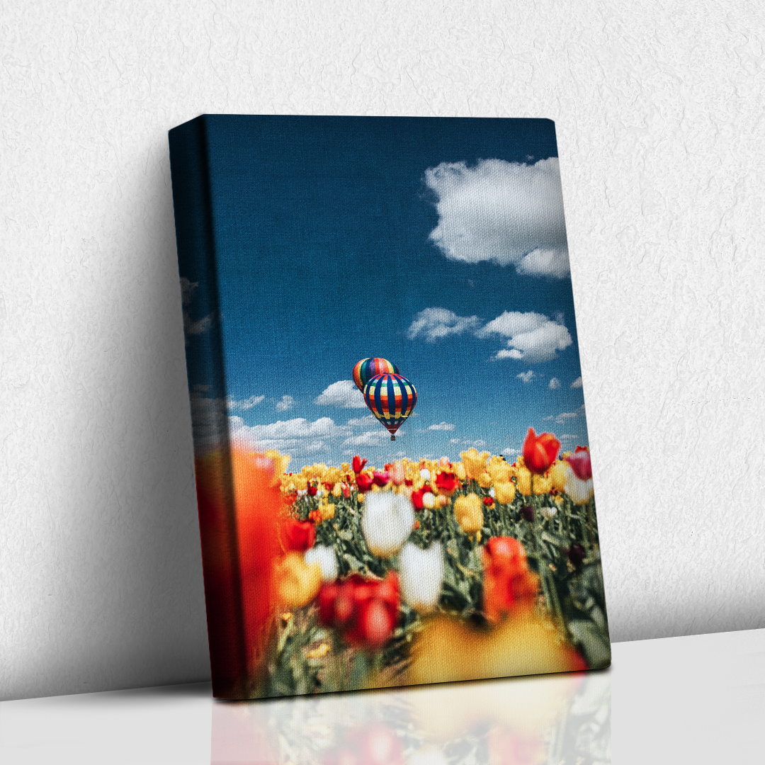 Tulipanes y globos